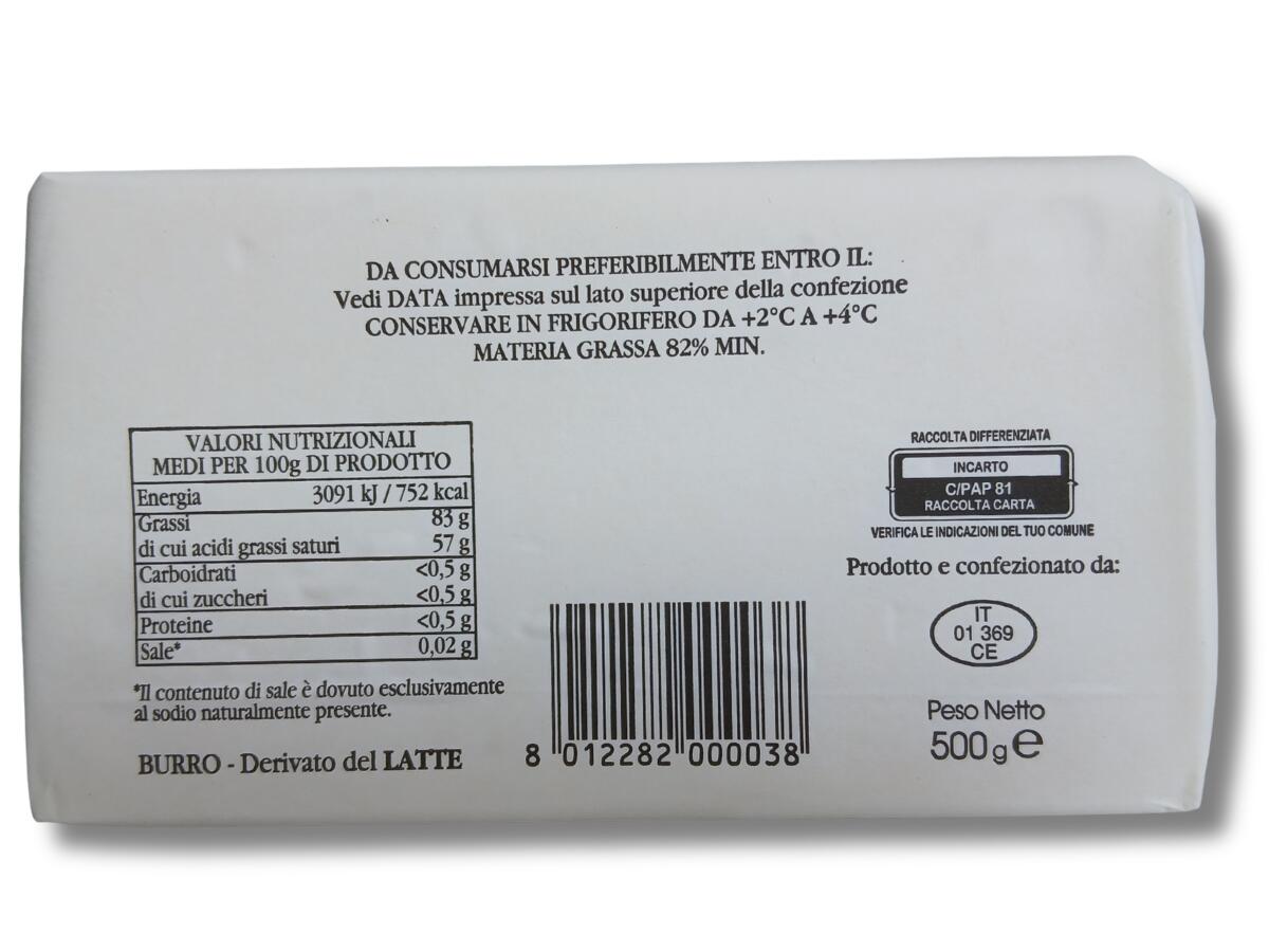 etichetta 1 BURRO 500 GR